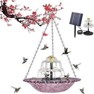 OEM Bebedero Colgante Para P&aacute;jaros Con Fuente Solar, Bebedero Para P&aacute;jaros Con Energ&iacute;a Solar, F&aacute;cil De Instalar, Terrazas Y Patios, Morado