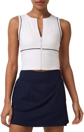 Travis Mathew Sunfire Move Knit Zip Front Tank in White at Nordstrom, Size Xx-Large