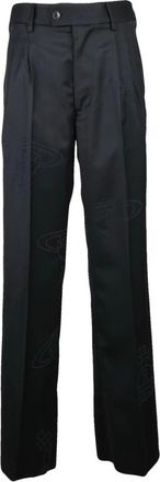 Vivienne Westwood Broeken, Dames, Zwart, 2Xs, Wol, Raf Bum Wijde Broek