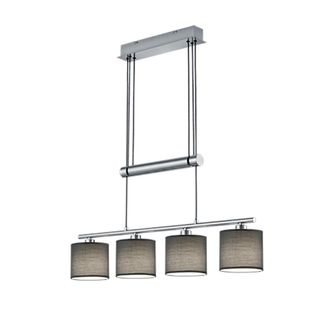 Trio Suspensi&oacute;n Garda N&iacute;quel 4 Pantallas De Tela Gris L77 Cm Trio Lighting