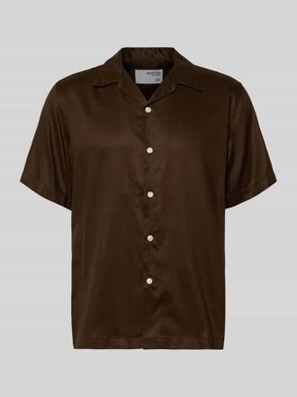 Selected Regular Fit Freizeithemd aus Lyocell-Leinen-Mix Modell REGNOA in Dunkelbraun, Gr&ouml;&szlig;e XXL