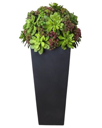 Creative Displays Inc. Handmade Faux Succulents & Sedum In Fiberstone Planter