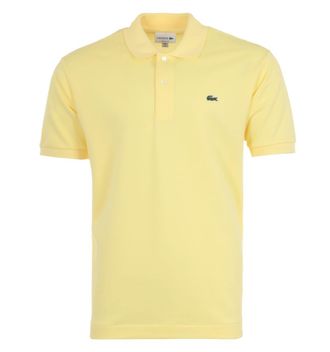 Lacoste Classic Fit L.12.12 Mens Short Sleeve Polo Shirt - Yellow Cotton - Size Medium