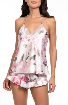 In Bloom by Jonquil Jovie Lace Trim Satin Short Pajamas in Rosewater at Nordstrom, Size Medium