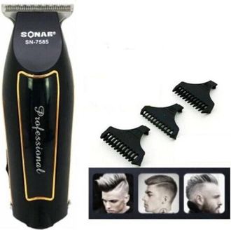 Trade Shop Trade Shop - Afeitadora El&eacute;ctrica Barba De Corte Tama&ntilde;o De Cabello Bater&iacute;a Recargable 3 Peine 7585