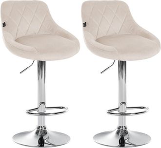 Clp Clp - Set De 2 Taburetes Lazio En Terciopelo Crema Cromado