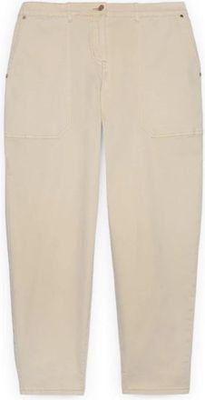 Fiorella Rubino Cigarillo Katoenen Broek - Dames - Straight fit broeken - Beige - 3XL - Katoen - Broeken