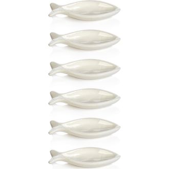 Zodax Coral Beach Set of 6 Ceramic Fish Bowls in White at Nordstrom Rack