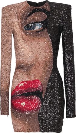 Balmain Abito corto Partial Face - Nero