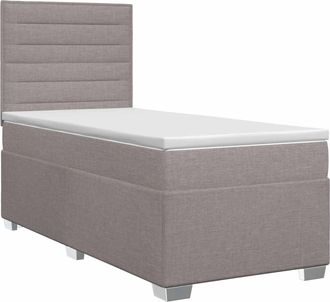 vidaXL Letto Box Spring Con Materasso Tortora 100 X 200 Cm Tessuto Vidaxl