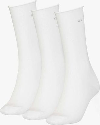 Calvin Klein Womens Calvin Klein 3 Pack Womens Crew Socks White