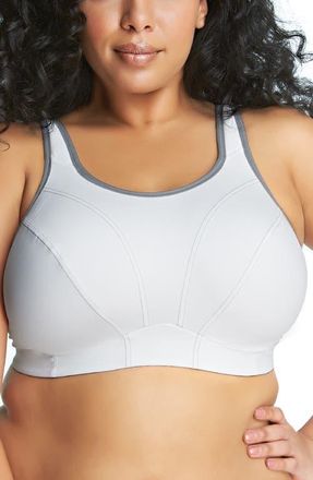 Goddess Soft Cup Full Figure Sports Bra in White at Nordstrom, Size 34D