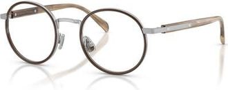 Brunello Cucinelli 48mm Round optical glasses in Silver at Nordstrom