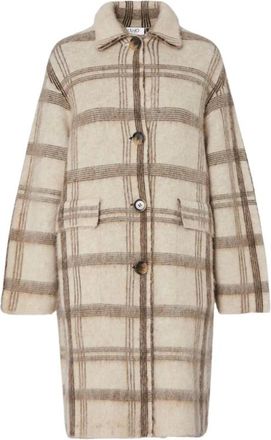 Liu Jo Cappotto in maglia jacquard spazzolata - - Coats - Donna - Beige - S