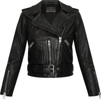 AllSaints Leren jack Balfern - Dames - Leren en Su&egrave;de Jassen - Zwart - XS - Leer - Jassen