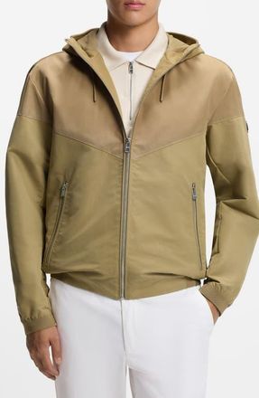 BOSS Cierno4 Hooded Recycled Polyester Jacket in Beige/Khaki at Nordstrom, Size 40