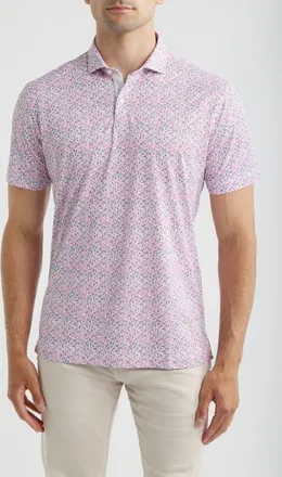 Johnnie-O Bloom Neat Floral Performance Polo in Palm Beach at Nordstrom, Size Xx-Large