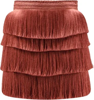 PatBo Patbo, Rokken, Dames, Bruin, M, Amber Fringe Skirt