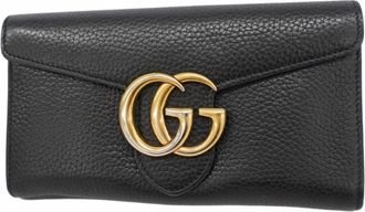 Gucci Black Leather Long Wallet (Bi-Fold) (Pre-Owned)