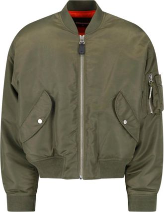 Dsquared2 Green 80s Technical Fabric Bomber Jacket