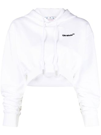 Off-white Felpa crop Helvetica - Bianco
