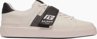 Balmain Mens B Court PB Sneakers White - Black - Size: 11