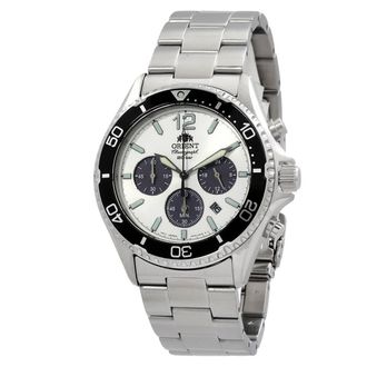 Orient Sports Solar Powered Chronograph White Dial Mens Watch RA-TX0203S10B