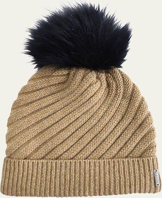 Gorski Select Cashmere Beanie with Lamb Shearling Pom