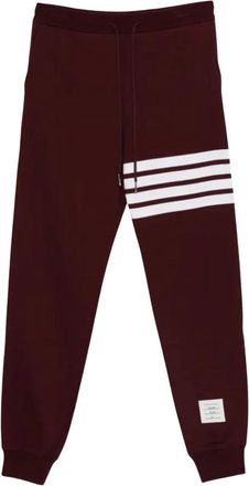 Thom Browne Broeken, Heren, Rood, L, Katoen, Classic Loopback With Engineered 4 Bar Classic Trainingsbroeken