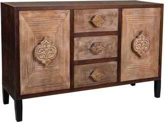 Wanderlust Deco Aparador De Madera Marr&oacute;n 133x40x87