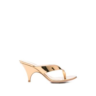 Gianvito Rossi Silk Sandals - female - Gianvito Rossi - Heeled Mules - Yellow - 3 UK - Shoes