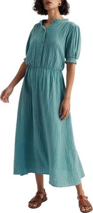 Seasalt Cornwall Shore Path Organic Cotton Gauze Midi Dress in Sardine at Nordstrom, Size 18