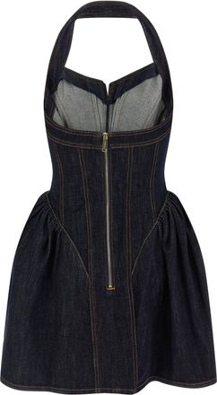 Self Portrait Indigo Denim Corset Dress - Indigo
