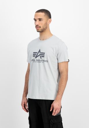 Alpha Industries T-Shirt ALPHA INDUSTRIES Basic T-Shirt, Herren, Gr. XXL, grau (pastel grau), Single Jersey, Obermaterial: 100% Baumwolle, bedruckt, regular fit normal