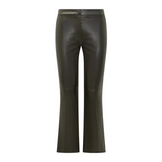 Max Mara Leather Trousers, female, Green, Size: XL Sublime Slim Trousers