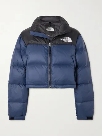 The North Face Piumino Cropped Trapuntato In Shell Nuptse - Blu
