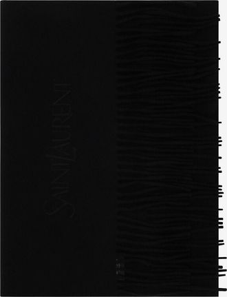 Saint Laurent Gefranster Kaschmirschal mit Stickerei SAINT LAURENT