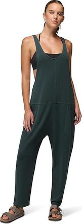 Prana Mindful Movement Jumpsuit Womens Jumpsuit & Rompers One Piece Grey Blue : LG (Womens 12-14), Cotton/Elastane/Lyocell