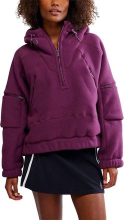 Free People Movement Wild And Free Fleece Pullover Hoodie In Black Cherry