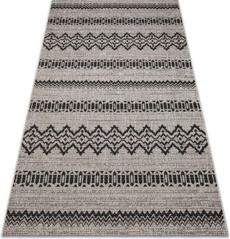 RugsX Rugsx - Alfombra De Cuerda Sisal Floorlux 20510 Plateado/negro Grey 120x170 Cm