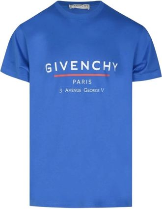Givenchy Logo Print Oversize T-shirt - Heren - T-shirts - Blauw - XS - Katoen - Tops