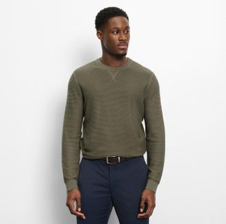 Olymp Rundhalspullover OLYMP OLYMP Strick Casual, Herren, Gr. 4XL, gr&uuml;n (oliv), Obermaterial: 100% Baumwolle, schmal, Rundhals, Pullover Rundhalspullover, m