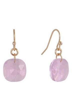Shelli Segal Cushion Cut Crystal Drop Earrings in Pink at Nordstrom Rack