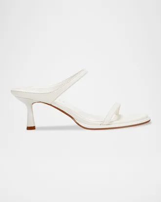 Marc Fisher Alonde Snake-Embossed Leather Slide Sandals