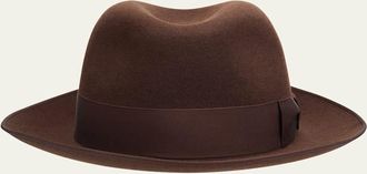 Loro Piana Mens Sergio Baby Cashmere and Felt Fedora Hat