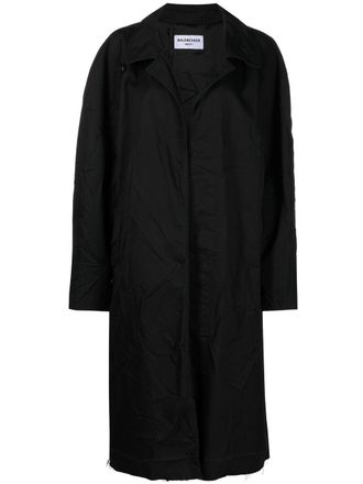 Balenciaga raw-edge trench coat - Black