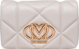 Love Moschino White Polyurethane Saffiano Crossbody Bag