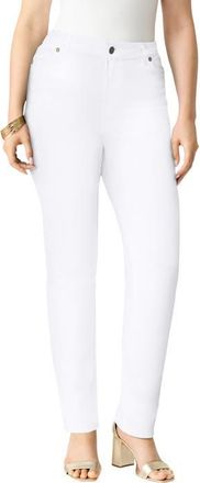 Roaman's Plus Size 24/7 Stretch Straight Leg Jean in White Denim at Nordstrom, Size 14