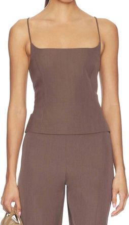 St.Agni Silk Canvas Camisole In Mud
