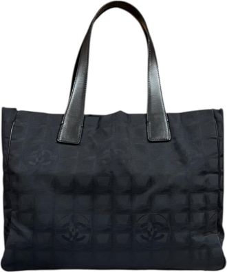 Chanel Black Nylon Jacquard Tote Bag (Pre-Owned)